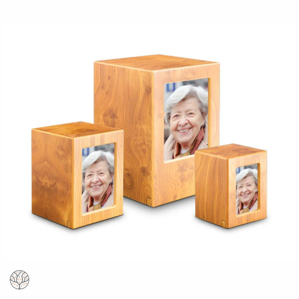 MDF-Fotorahmen-Urne - Hellbraun
