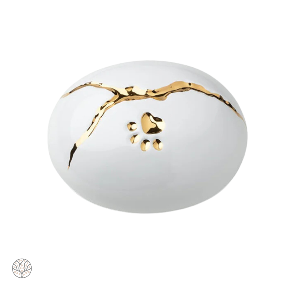 KU 208 Tierurne aus Keramik Kintsugi