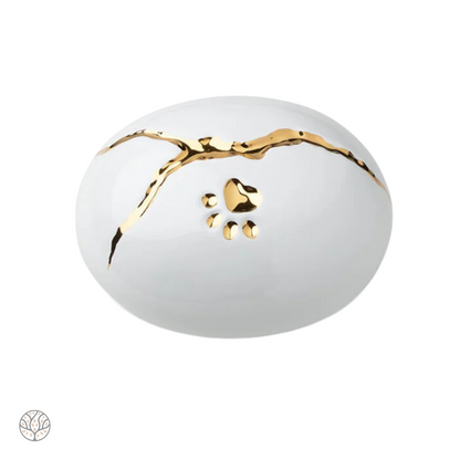 KU 208 Tierurne aus Keramik Kintsugi