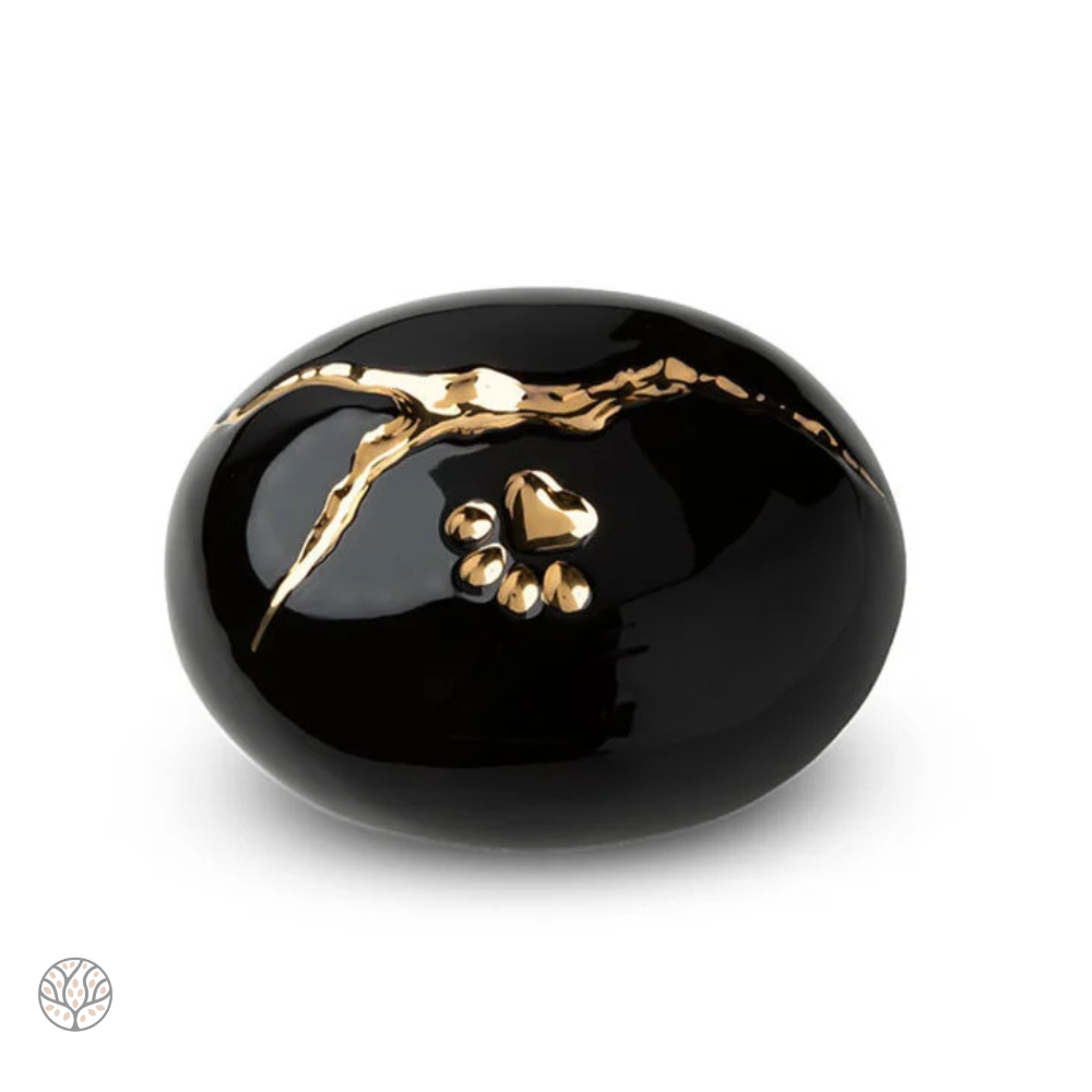 KU 208 Tierurne aus Keramik Kintsugi