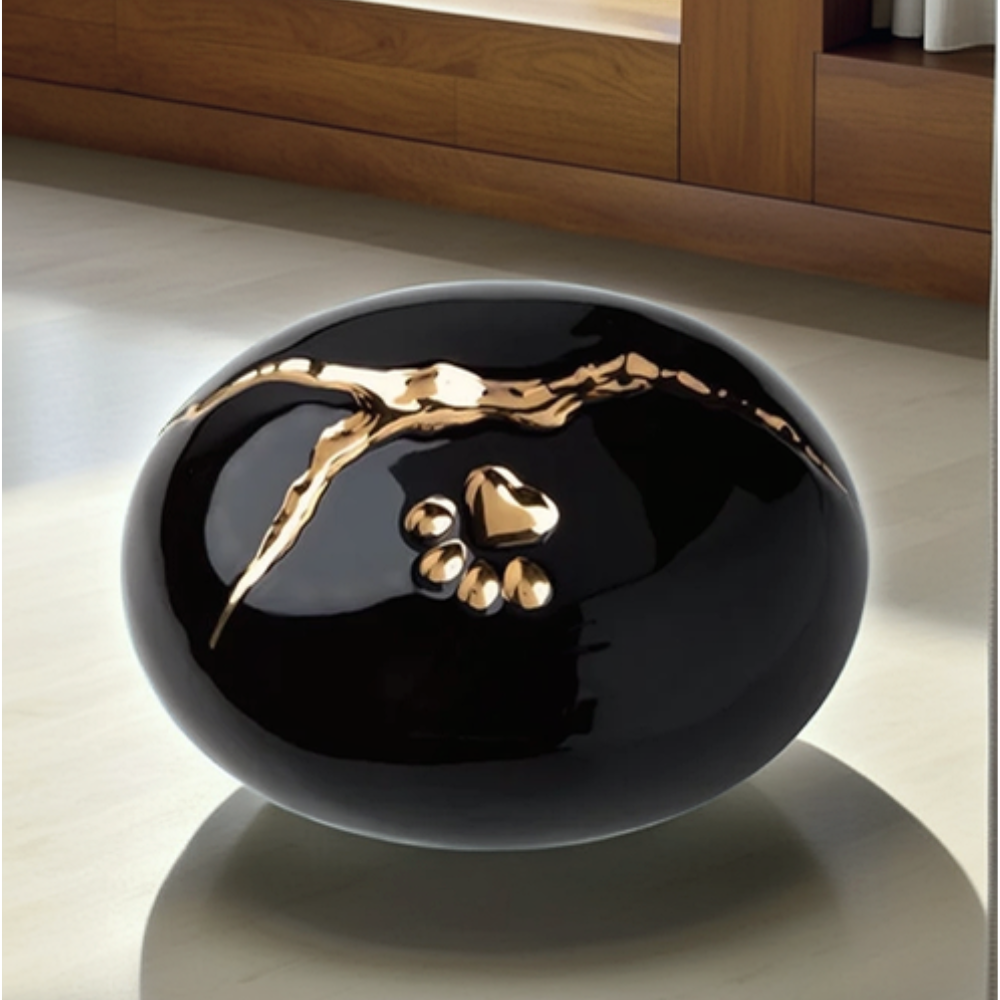 KU 208 Tierurne aus Keramik Kintsugi